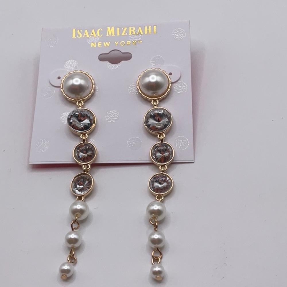 Isaac Mizrahi Gold and Silver Heart Drop Earrings